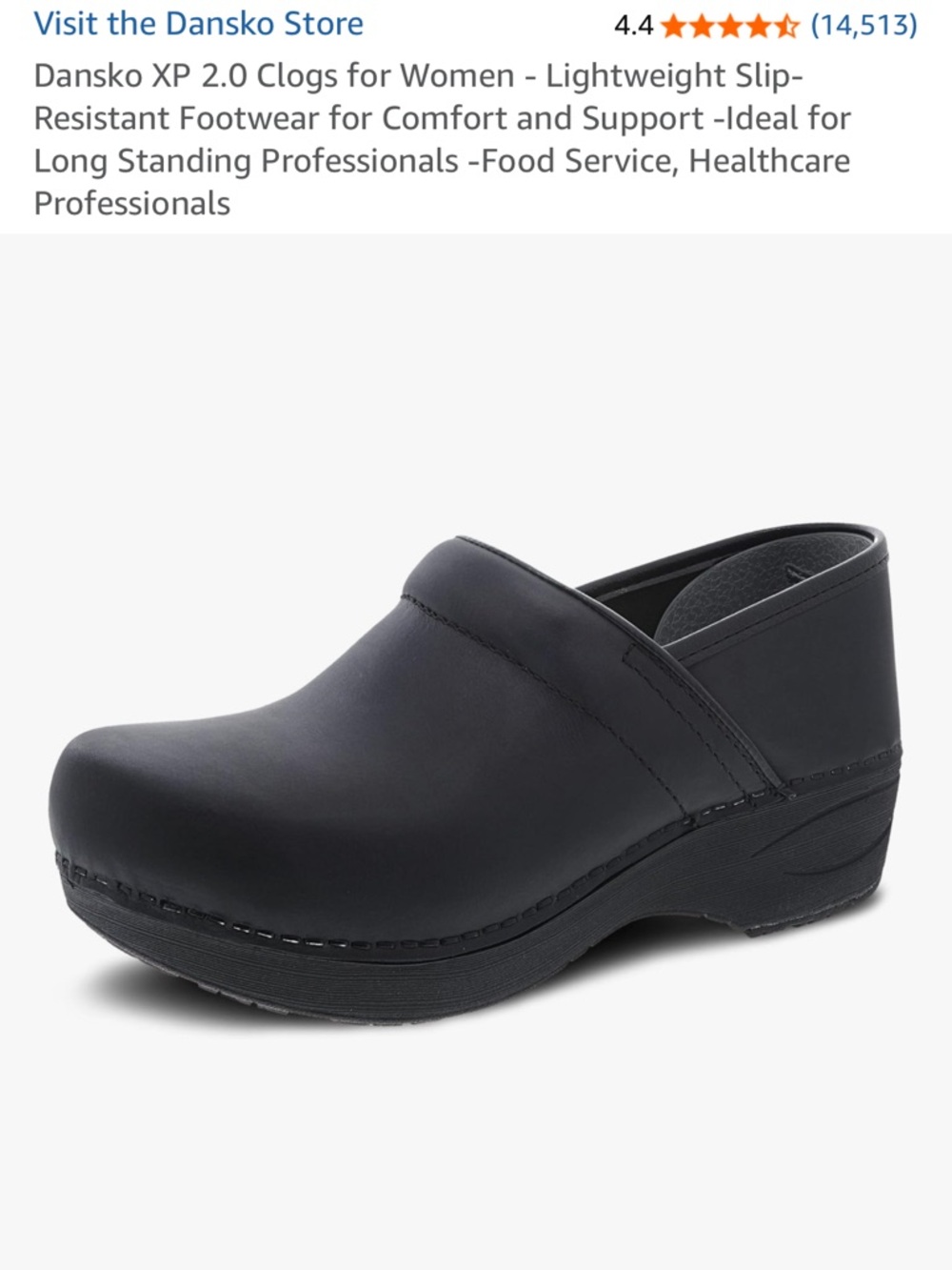 Dansko Black Leather Women’s Clog Mule
